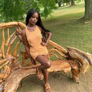 Chic Tan Sleeveless Mini 2 piece set